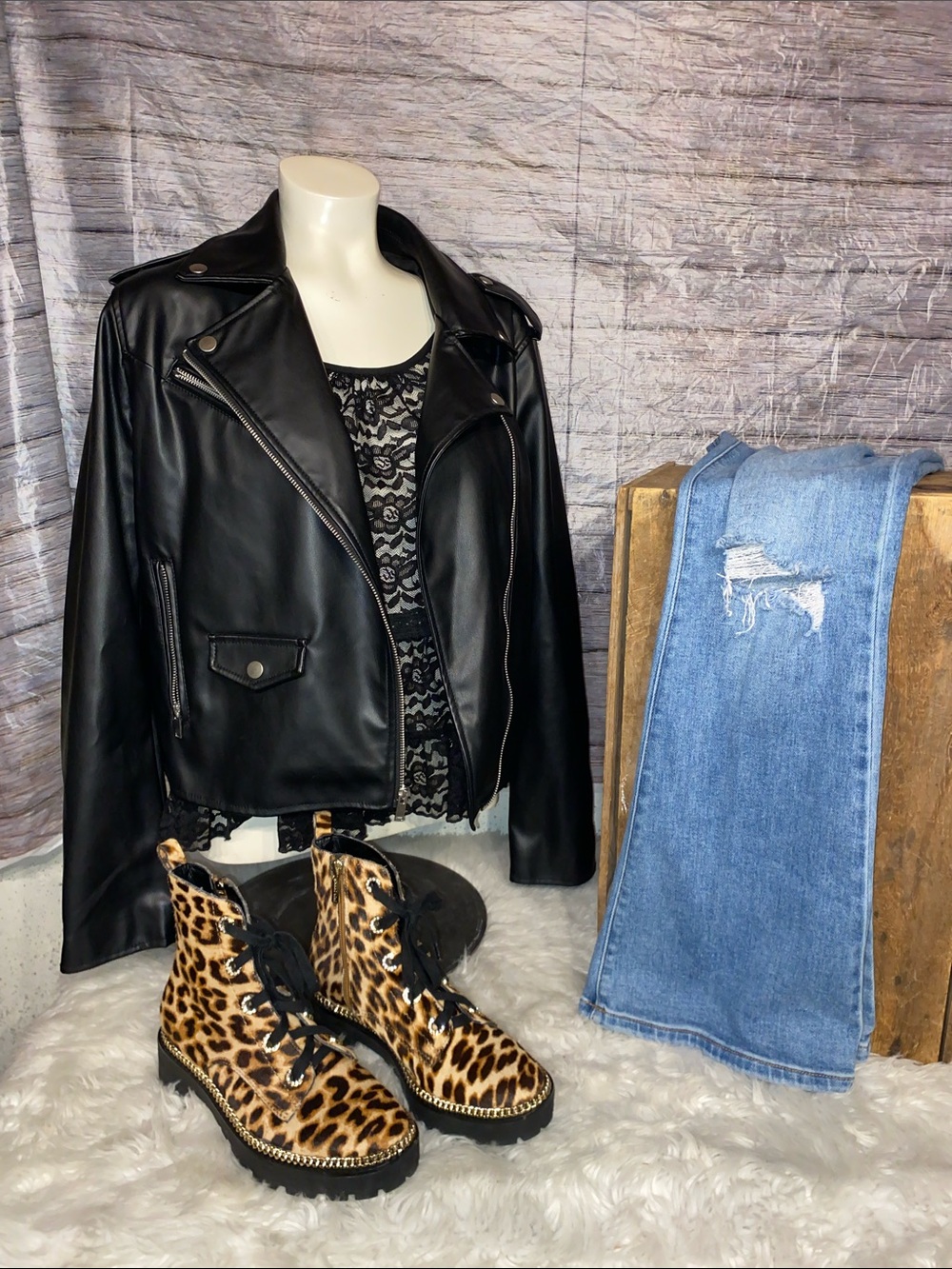 Nine West Black Faux Leather Moto Jacket - Women